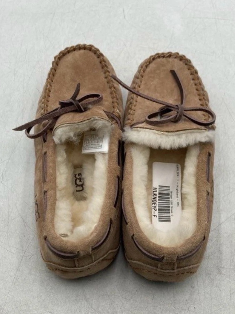 UGG Chestnut/Tan Suede Shearling Moccasin Slippers